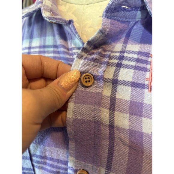 Disney Our Universe Pocahontas Women's Cotton Multicolor Plaid Shirt. Sz M - Picture 8 of 12